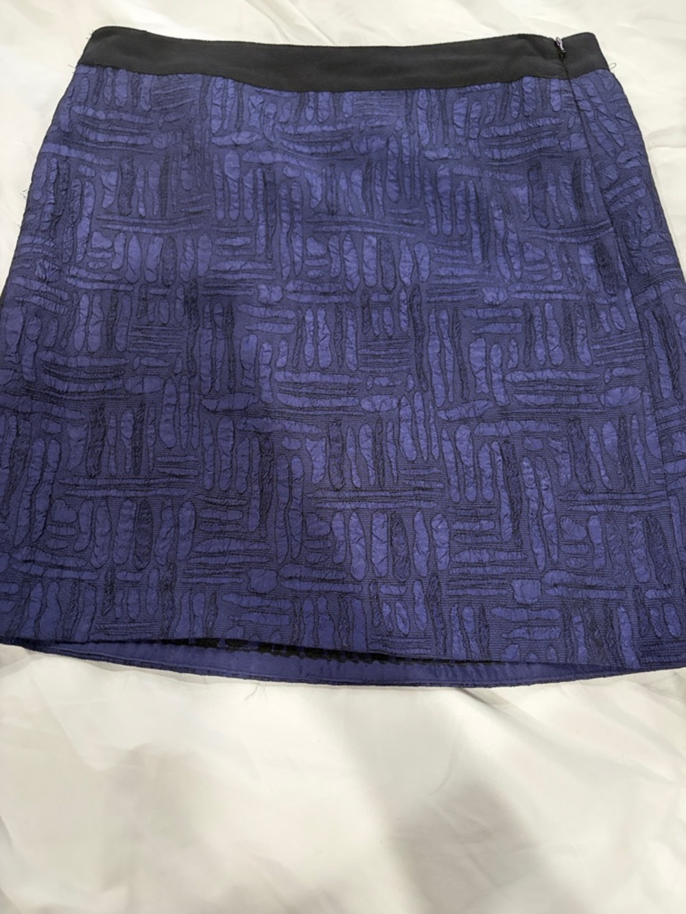 Banana Republic Purple Textured Mini Skirt with Black Waistband
